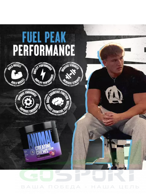 Микронизированный креатин UNIVERSAL NUTRITION Animal Creatine Chews 5000 mg 120 таблеток, Виноград Микронизированный креатин UNIVERSAL NUTRITION Animal Creatine Chews 5000 mg 120 таблеток, Виноград