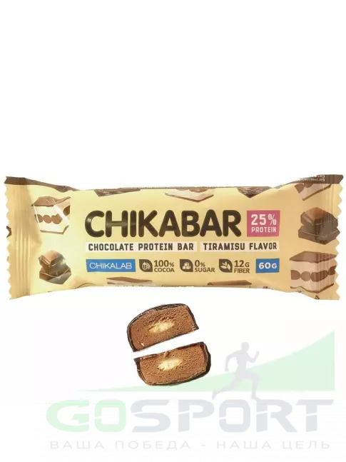 Протеиновый батончик Chikalab Chikabar 6 x 60 г, Тирамису Протеиновый батончик Chikalab Chikabar 6 x 60 г, Тирамису