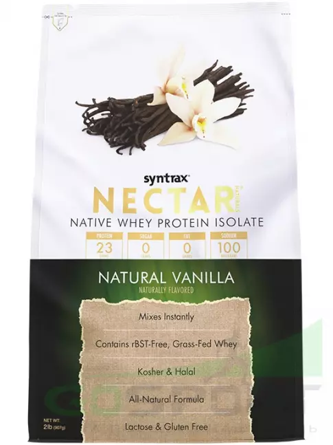 Изолят протеина SYNTRAX Nectar Naturals 907 г, Ваниль Изолят протеина SYNTRAX Nectar Naturals 907 г, Ваниль