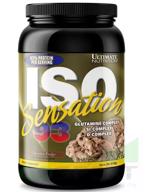 Изолят протеина Ultimate Nutrition ISO Sensation 93 910 г, Шоколадный фадж Изолят протеина Ultimate Nutrition ISO Sensation 93 910 г, Шоколадный фадж