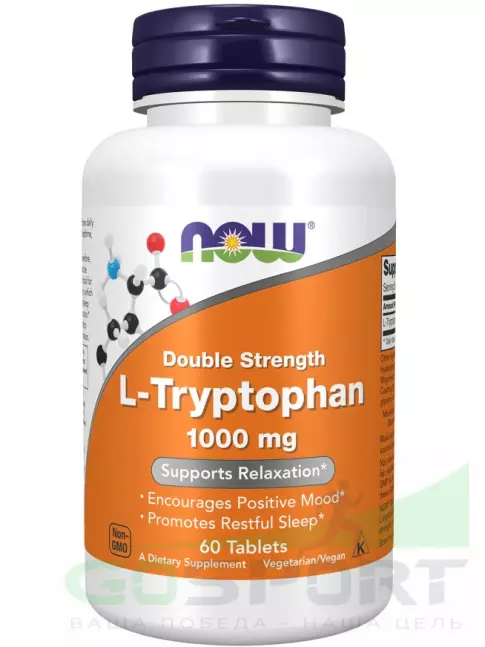 Триптофан NOW Foods L-Tryptophan 1000 mg 60 таблеток Триптофан NOW Foods L-Tryptophan 1000 mg 60 таблеток