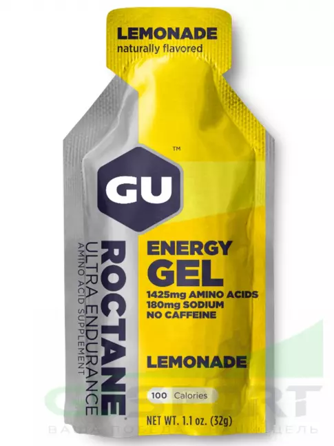 Гель питьевой GU Energy Labs GU ROCTANE Energy Gel no caffeine 32 г, Лимонад Гель питьевой GU Energy Labs GU ROCTANE Energy Gel no caffeine 32 г, Лимонад