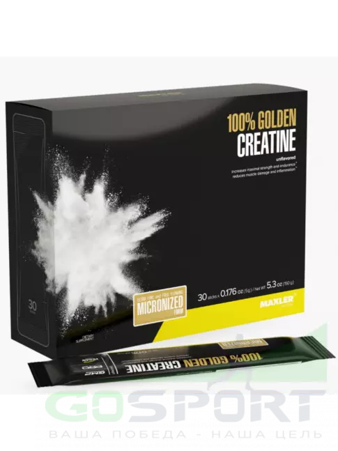 Микронизированный креатин MAXLER 100% Golden Micronized Creatine 30 х 5 г, Натуральный Микронизированный креатин MAXLER 100% Golden Micronized Creatine 30 х 5 г, Натуральный