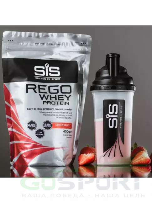 Комплексный протеин SCIENCE IN SPORT (SiS) REGO Whey Protein 450 г, Клубника Комплексный протеин SCIENCE IN SPORT (SiS) REGO Whey Protein 450 г, Клубника
