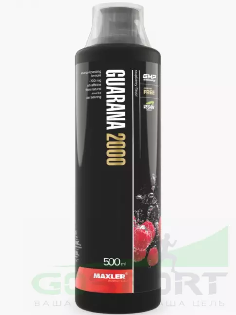 Гуарана MAXLER Guarana 2000 500 мл, Малина Гуарана MAXLER Guarana 2000 500 мл, Малина