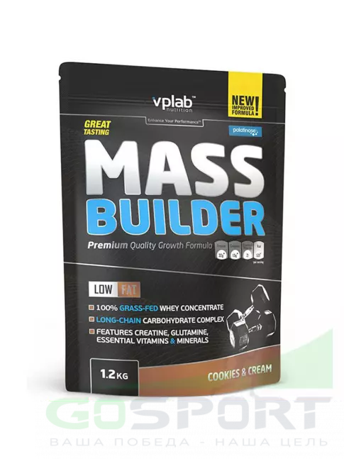 Гейнер VP Laboratory MASS BUILDER 1200 г, Печенье с Кремом Гейнер VP Laboratory MASS BUILDER 1200 г, Печенье с Кремом