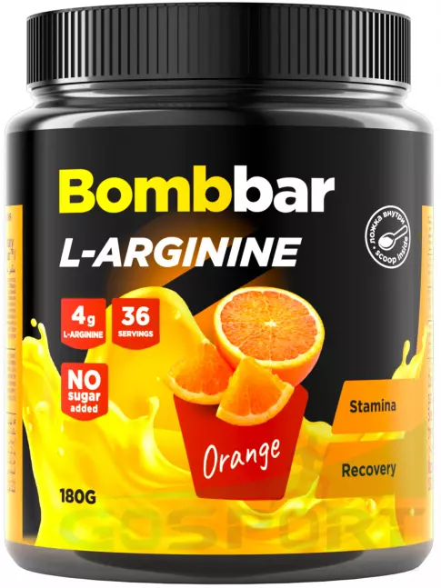 Аргинин / AAKG BombBar L-Arginine 4167 mg 180 г, Апельсин Аргинин / AAKG BombBar L-Arginine 4167 mg 180 г, Апельсин
