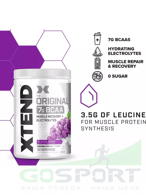 BCAA Xtend Xtend Original 2:1:1 375-432 г, Ледяной виноград BCAA Xtend Xtend Original 2:1:1 375-432 г, Ледяной виноград