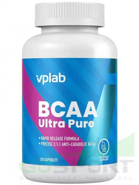 BCAA VP Laboratory BCAA ULTRA PURE 2:1:1 120 кап., Нейтральный BCAA VP Laboratory BCAA ULTRA PURE 2:1:1 120 кап., Нейтральный