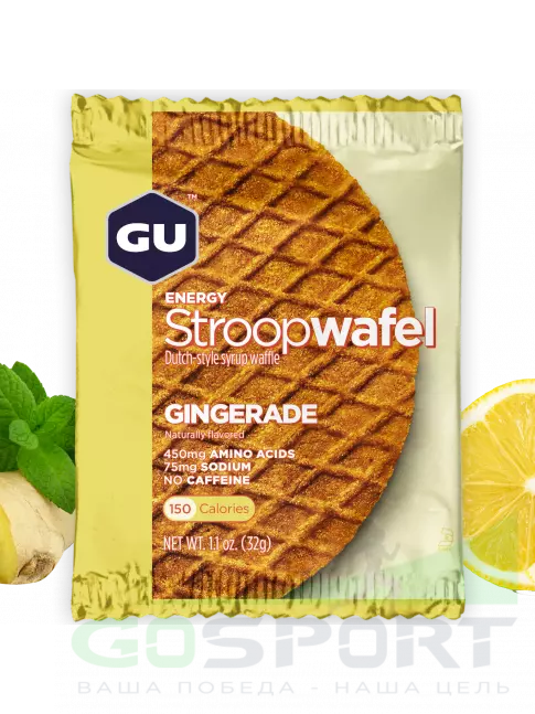 Энергетический батончик GU Energy Labs GU ENERGY STROOPWAFEL no caffeine 32 г, Имбирь Энергетический батончик GU Energy Labs GU ENERGY STROOPWAFEL no caffeine 32 г, Имбирь