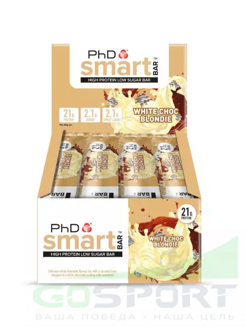 Протеиновый батончик PhD Nutrition Smart Bar 12 x 64 г, Белый шоколад Протеиновый батончик PhD Nutrition Smart Bar 12 x 64 г, Белый шоколад
