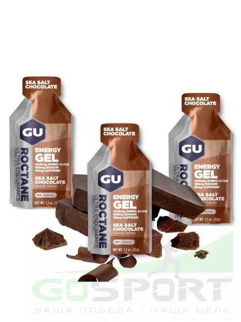 Гель питьевой GU Energy Labs GU ROCTANE Energy Gel 35mg caffeine 3 x 32 г, Шоколад-Морская соль Гель питьевой GU Energy Labs GU ROCTANE Energy Gel 35mg caffeine 3 x 32 г, Шоколад-Морская соль