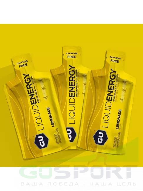 Гель питьевой GU Energy Labs GU Liquid Enegry Gel no caffeine 3 саше x 60 g, Лимонад Гель питьевой GU Energy Labs GU Liquid Enegry Gel no caffeine 3 саше x 60 g, Лимонад