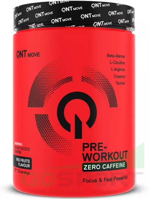 Предтреник в порошке QNT Pre-Workout Zero caffeine 300 г, Красные фрукты Предтреник в порошке QNT Pre-Workout Zero caffeine 300 г, Красные фрукты