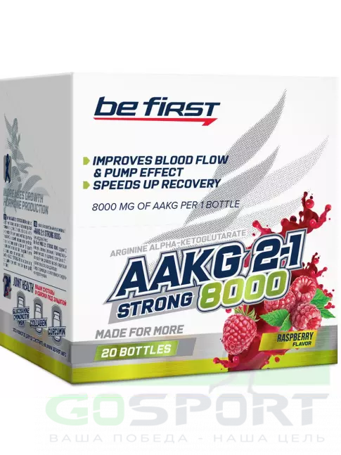 Аргинин / AAKG Be First AAKG 8000 STRONG 20 x 25 мл, Малина Аргинин / AAKG Be First AAKG 8000 STRONG 20 x 25 мл, Малина