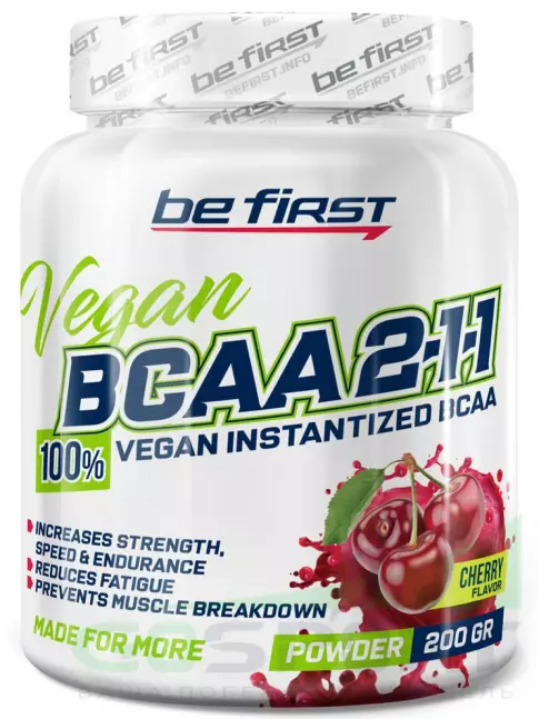 BCAA Be First BCAA 2:1:1 Vegan powder 200 г, Вишня BCAA Be First BCAA 2:1:1 Vegan powder 200 г, Вишня