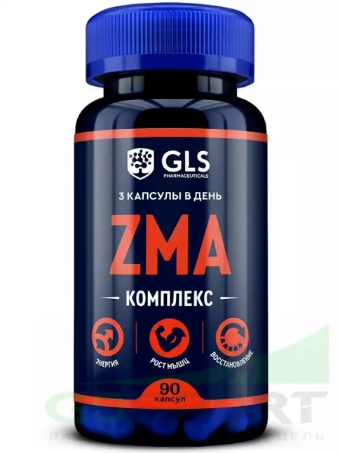 Магний+цинк+B6 GLS pharmaceuticals ZMA 90 капсул Магний+цинк+B6 GLS pharmaceuticals ZMA 90 капсул