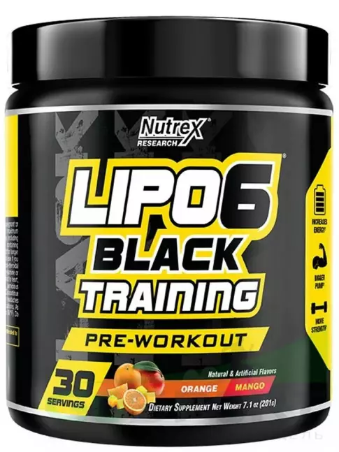 Ускорение метаболизма Nutrex Lipo 6 Black Training 195 г, Апельсин манго
