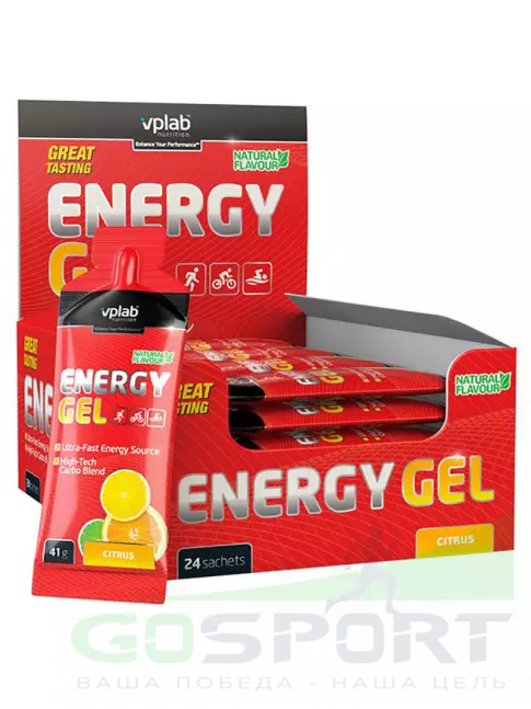 Гель питьевой VP Laboratory ENERGY GEL 24х41 г, Цитрус