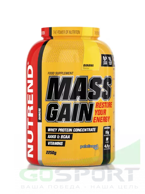 Гейнер NUTREND MASS GAIN 2250 г, Банан