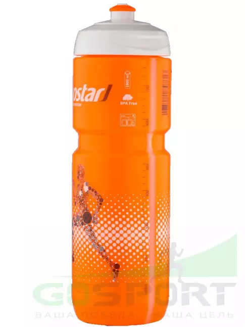 Бутылочки 750 мл Isostar Спортивная бутылочка Isostar 800 мл Оранжевая с белой крышкой 800 мл, Оранжевый