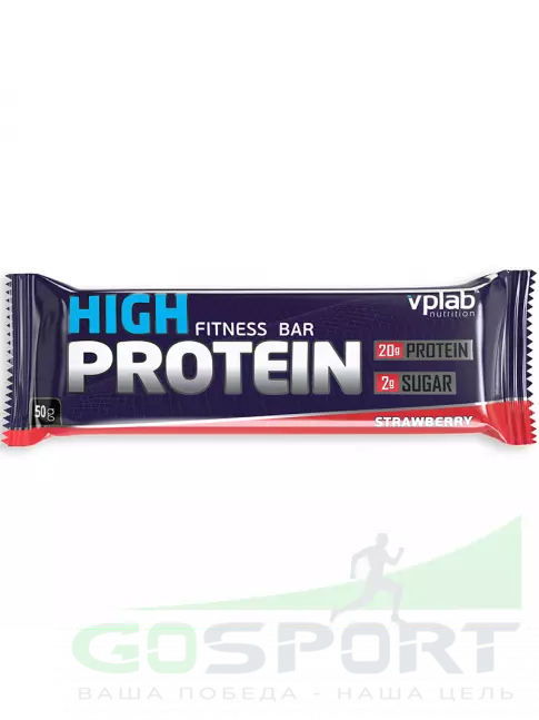 Протеиновый батончик VP Laboratory HIGH PROTEIN BAR FITNESS 50 г, Клубника Протеиновый батончик VP Laboratory HIGH PROTEIN BAR FITNESS 50 г, Клубника