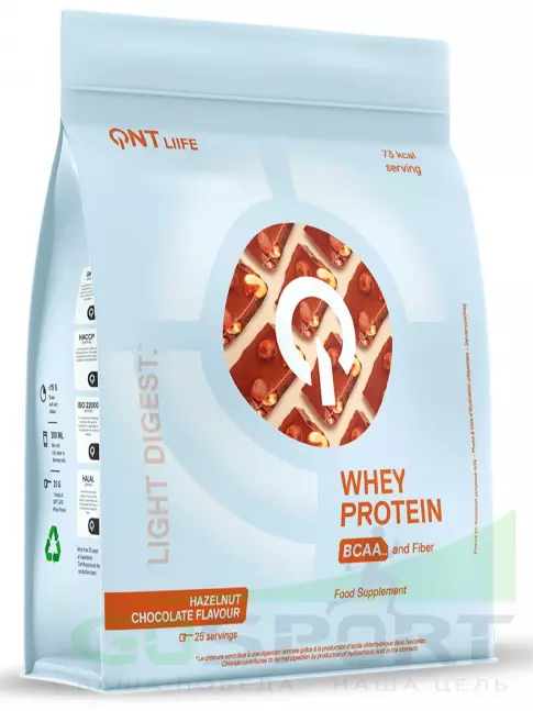 Комплексный протеин QNT Light Digest Whey Protein 500 г, Лесной орех - шоколад