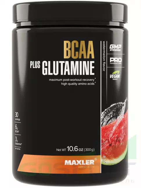 BCAA + Glutamin MAXLER BCAA 6000 mg + Glutamine 300 г, Арбуз BCAA + Glutamin MAXLER BCAA 6000 mg + Glutamine 300 г, Арбуз