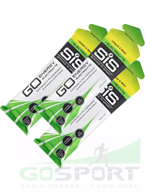 Гель питьевой SCIENCE IN SPORT (SiS) Go Energy + Electrolyte Gels 3 x 60 мл, Лимон-Мята Гель питьевой SCIENCE IN SPORT (SiS) Go Energy + Electrolyte Gels 3 x 60 мл, Лимон-Мята