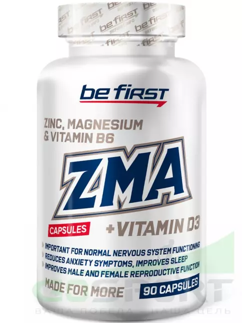 Магний+цинк+B6 Be First ZMA + vitamin D3 (ЗМА + витамин Д3) 90 капсул Магний+цинк+B6 Be First ZMA + vitamin D3 (ЗМА + витамин Д3) 90 капсул