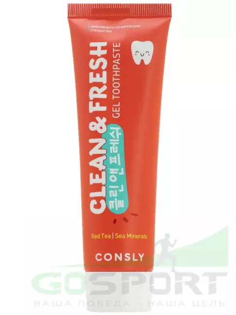 Зубные пасты и ополаскиватели CONSLY Clean&Fresh Red Tea & Sea Minerals Gel Toothpaste 105 г Зубные пасты и ополаскиватели CONSLY Clean&Fresh Red Tea & Sea Minerals Gel Toothpaste 105 г