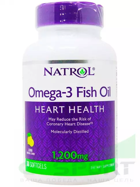 Омега-3 Natrol Omega-3 Fish Oil 1200 mg 60 капсул Омега-3 Natrol Omega-3 Fish Oil 1200 mg 60 капсул