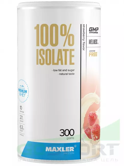 Изолят протеина MAXLER 100% Isolate 300 г, клубника Изолят протеина MAXLER 100% Isolate 300 г, клубника