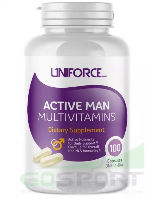 Витамины для мужчин UNIFORCE Active Man Multivitamins 100 капсул Витамины для мужчин UNIFORCE Active Man Multivitamins 100 капсул