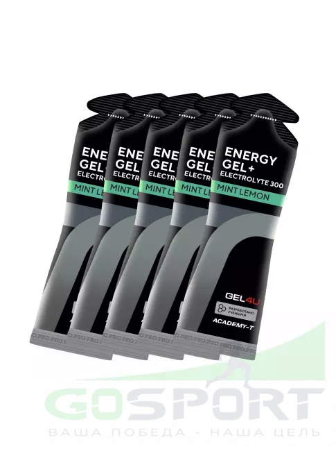Гель питьевой GEL4U Energy Gel MIX5 5 x 60 г, Лимон и Мята