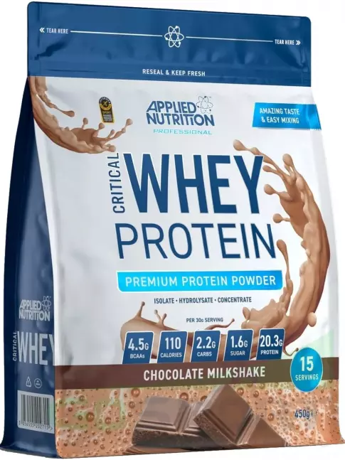 Сывороточный протеин APPLIED NUTRITION CRITICAL Whey 450 г, Шоколадный молочный коктейль Сывороточный протеин APPLIED NUTRITION CRITICAL Whey 450 г, Шоколадный молочный коктейль
