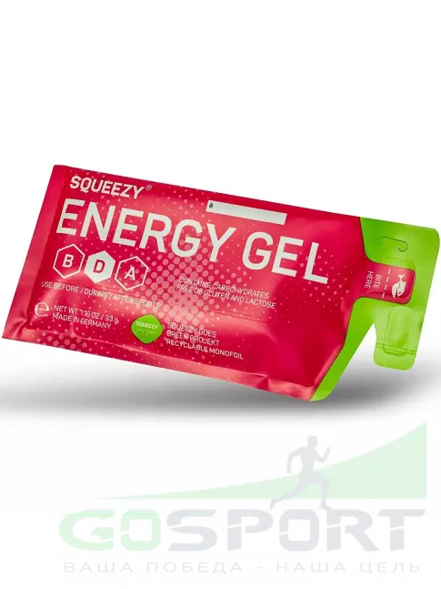 Энергетический гель питьевой SQUEEZY ENERGY GEL no caffeine 33 г саше, Лимон Энергетический гель питьевой SQUEEZY ENERGY GEL no caffeine 33 г саше, Лимон