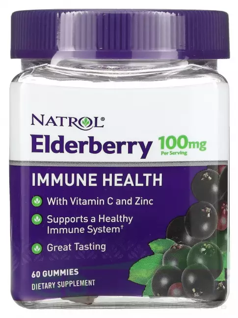 Для иммунитета Natrol Elderberry 100 mg 60 жевательных мармеладок Для иммунитета Natrol Elderberry 100 mg 60 жевательных мармеладок