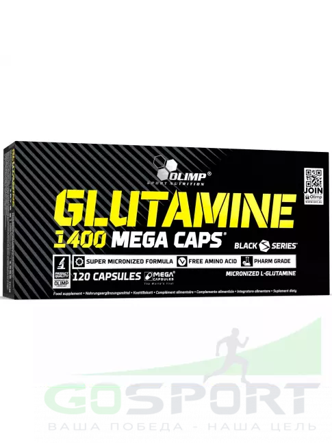 L-Глютамин OLIMP GLUTAMINE 1400 MEGA CAPS 120 капсул, Нейтральный L-Глютамин OLIMP GLUTAMINE 1400 MEGA CAPS 120 капсул, Нейтральный