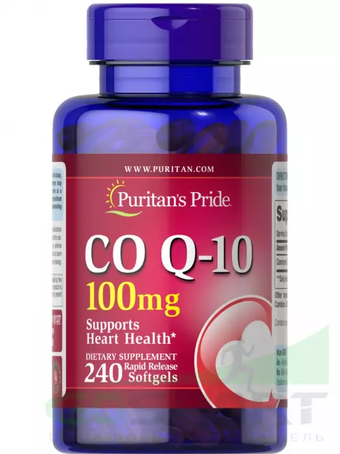 Коэнзим Q10 Puritan's Pride CO Q-10 100 mg 240 капсул Коэнзим Q10 Puritan's Pride CO Q-10 100 mg 240 капсул
