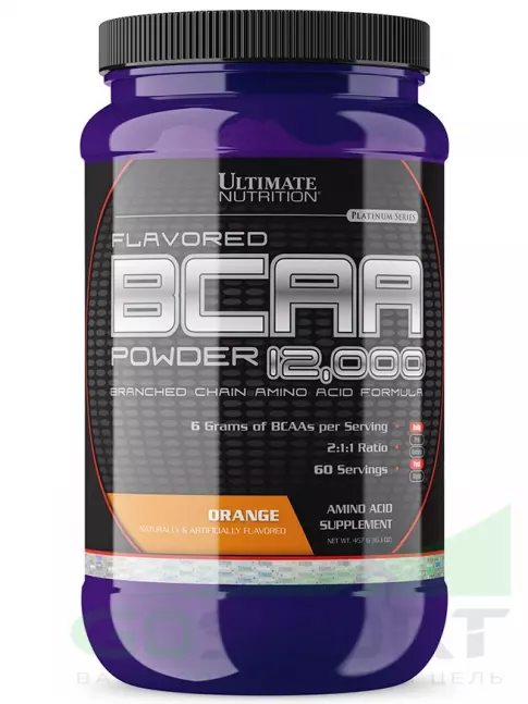 BCAA Ultimate Nutrition BCAA 12000 Powder 457 г, Апельсин BCAA Ultimate Nutrition BCAA 12000 Powder 457 г, Апельсин