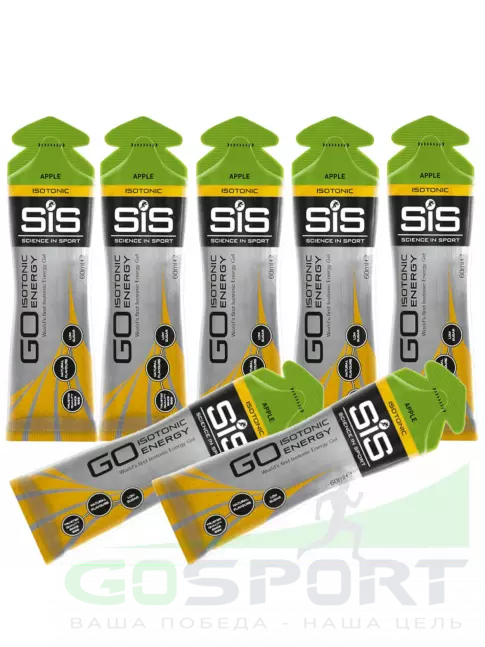 Гель питьевой SCIENCE IN SPORT (SiS) GO Isotonic Energy Gels 7 x 60 мл, Яблоко