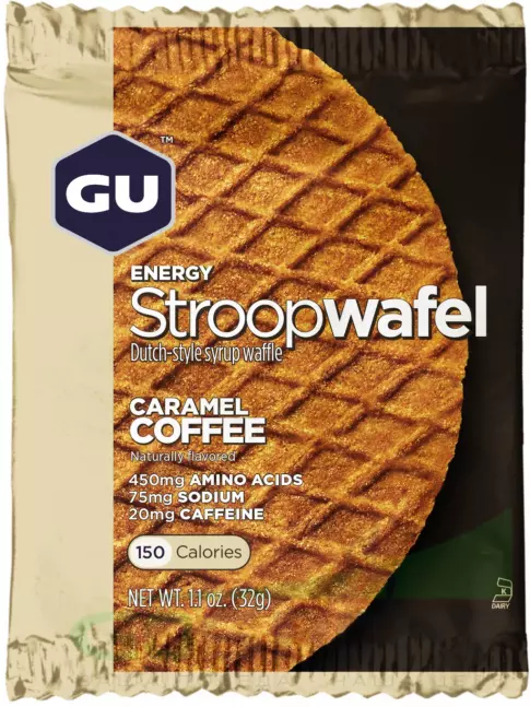 Энергетический батончик GU Energy Labs GU ENERGY STROOPWAFEL 20mg caffeine 3 x 32 г, Карамель-Кофе
