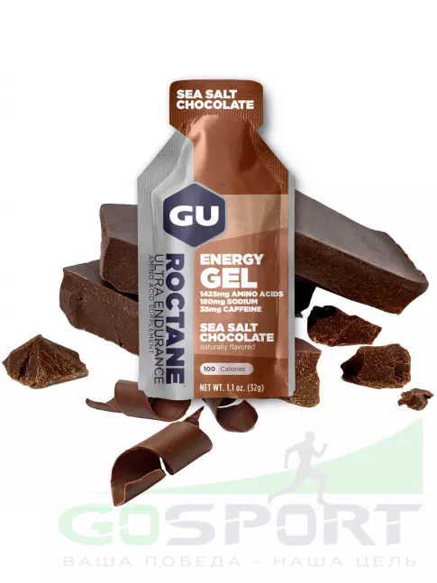 Гель питьевой GU Energy Labs GU ROCTANE Energy Gel 35mg caffeine 32 г, Шоколад-Морская соль