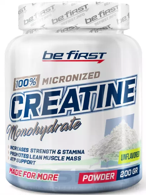 Микронизированный креатин Be First Creatine powder 200 г, Натуральный Микронизированный креатин Be First Creatine powder 200 г, Натуральный