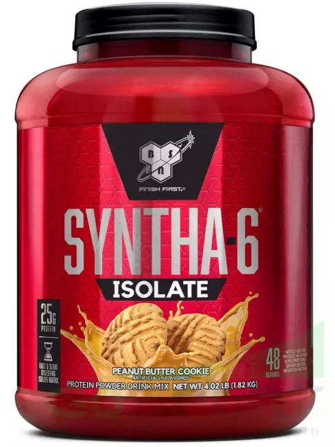 Изолят протеина BSN SYNTHA-6 ISOLATE 1820 г / 4.02 LB, Печенье с арахисовым маслом Изолят протеина BSN SYNTHA-6 ISOLATE 1820 г / 4.02 LB, Печенье с арахисовым маслом