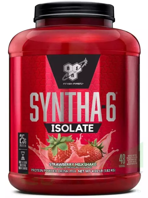 Изолят протеина BSN SYNTHA-6 ISOLATE 1820 г / 4.02 LB, Молочный коктейль с клубникой Изолят протеина BSN SYNTHA-6 ISOLATE 1820 г / 4.02 LB, Молочный коктейль с клубникой