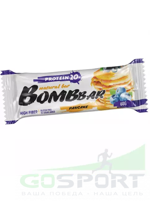 Протеиновый батончик BombBar Протеиновый батончик Natural Bar 3 x 60 г, Смородиново-черничный панкейк Протеиновый батончик BombBar Протеиновый батончик Natural Bar 3 x 60 г, Смородиново-черничный панкейк