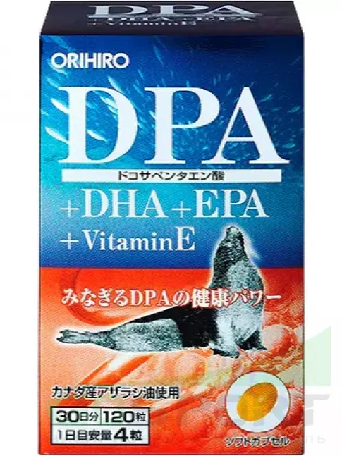 Омега-3 Orihiro DPA+DHA+EPA Омега-3 жирные кислоты 120 капсул Омега-3 Orihiro DPA+DHA+EPA Омега-3 жирные кислоты 120 капсул