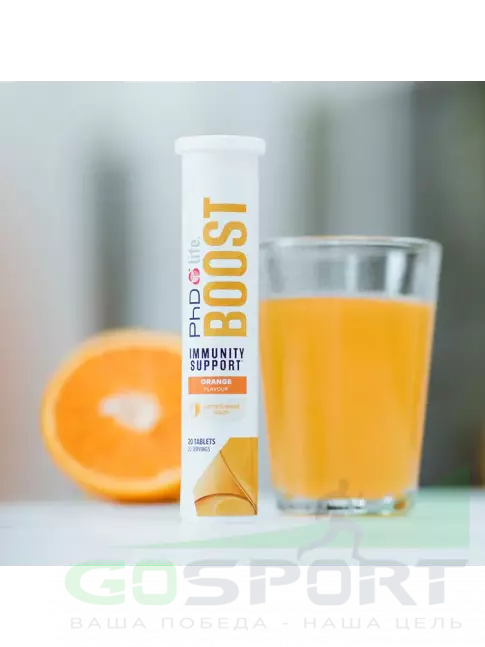 Для иммунитета PhD Nutrition LIFE BOOST 20 таблеток, Апельсин Для иммунитета PhD Nutrition LIFE BOOST 20 таблеток, Апельсин